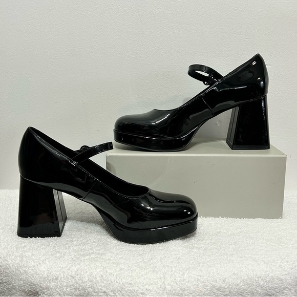Madden Girl Chunky Platform Y2K Retro Mary Janes Womens Size 9 Black - Picture 2 of 14